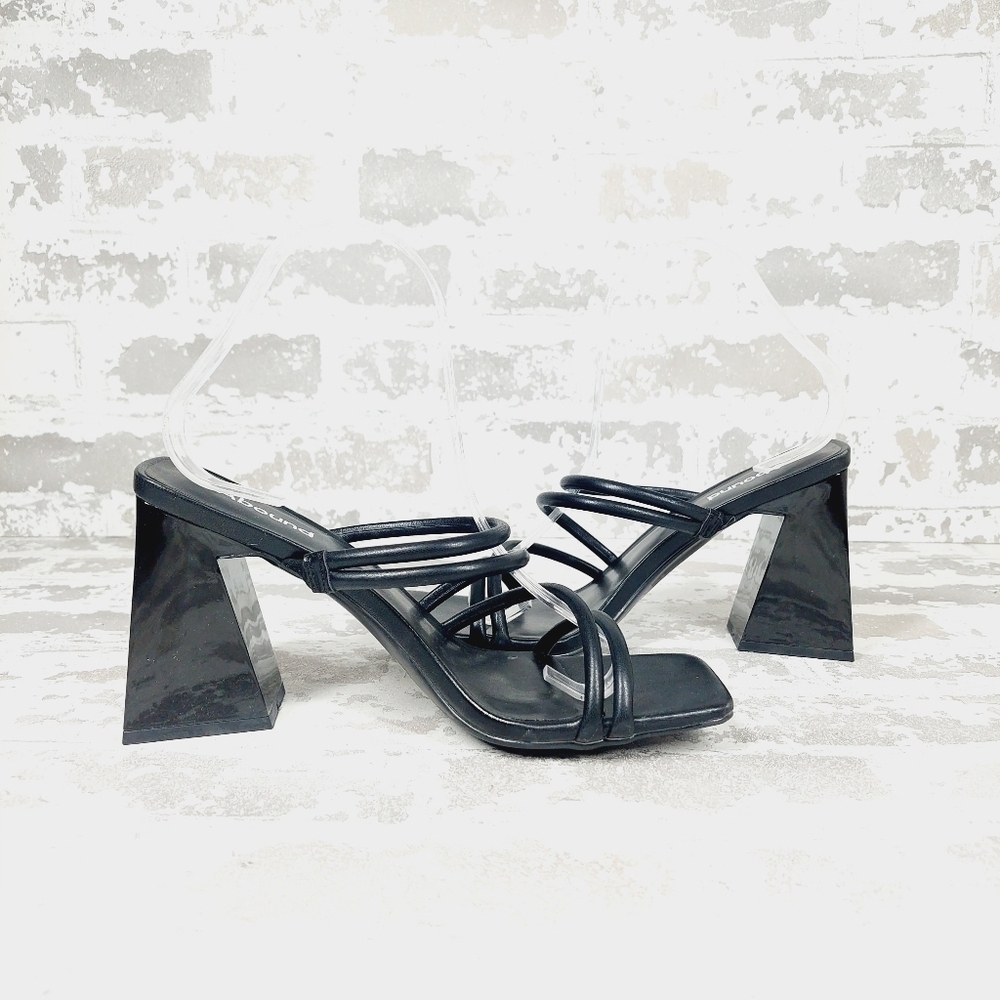 New Abound Austyn Black Tubular Strap Block Heel Sandals F182 - Picture 3 of 10